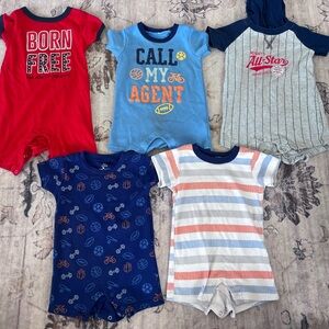 Set of 5 baby boy  rompers 12-18 month